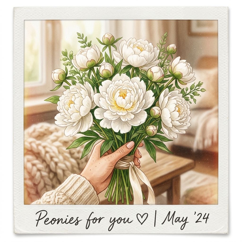 Fresh White Peonies